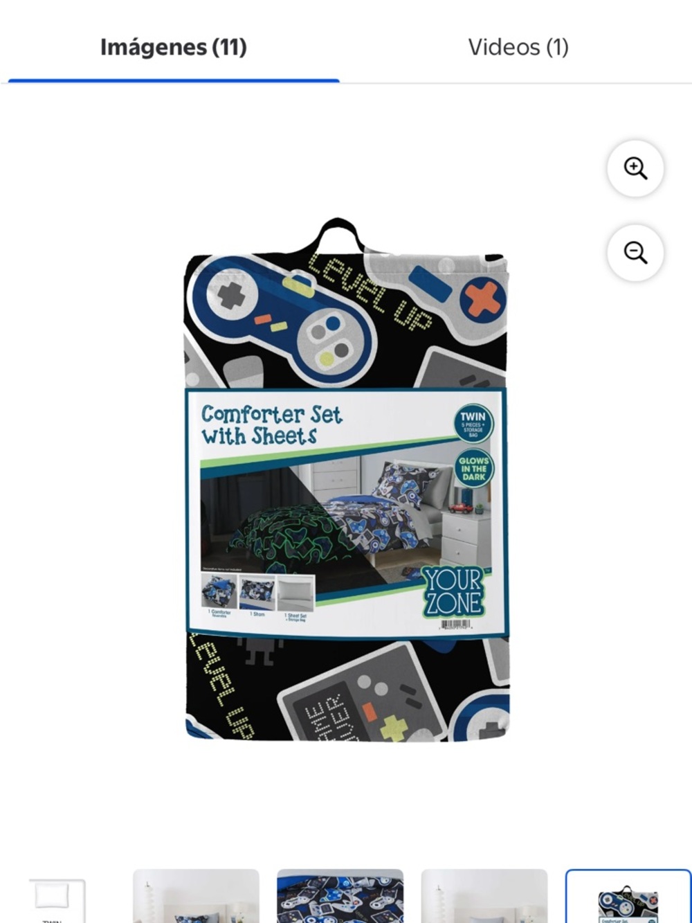 Twin Gaming Comforter Set in Black & Blue